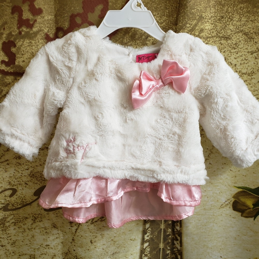 Betsy Johnson Faux Fur Jacket 3/6M